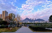 锦江初冬朝霞美